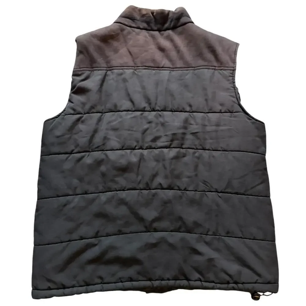 Roebucks Co Brown Quilted Puffer Vest Size L Full Zip Outdoor Utility